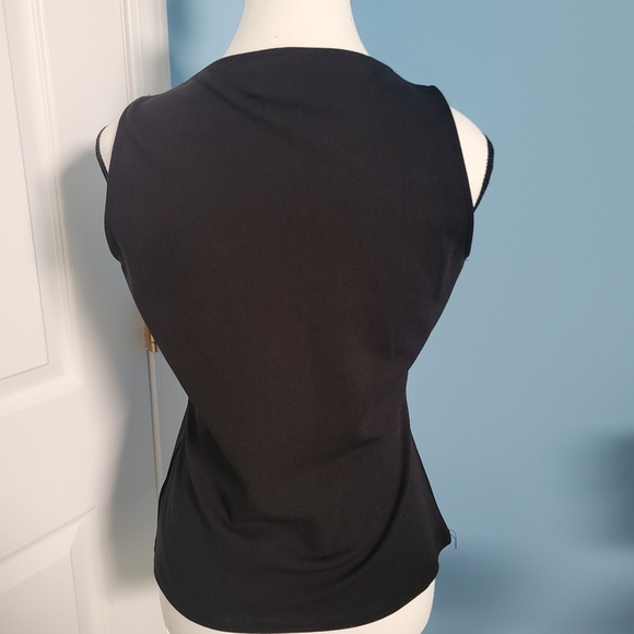 Elegant Black Women's Tank Top with Buckle Straps - Picture 2 of 3